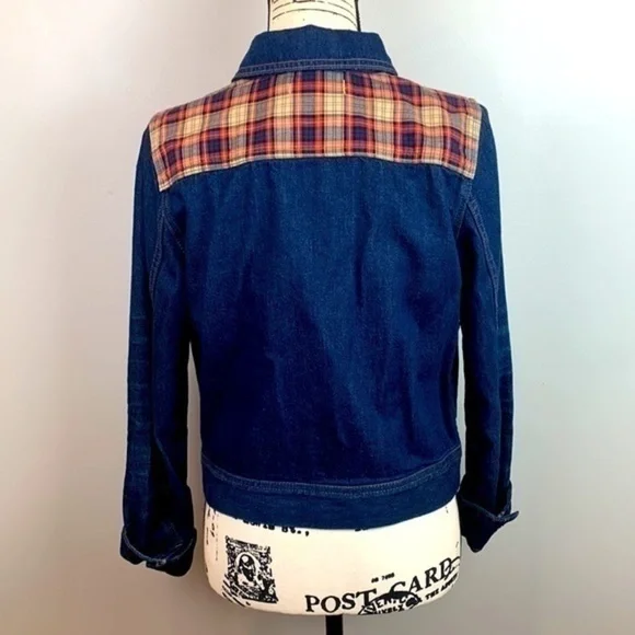 Madewell Denim Plaid Trucker Jean Jacket NWOT - Picture 10 of 13